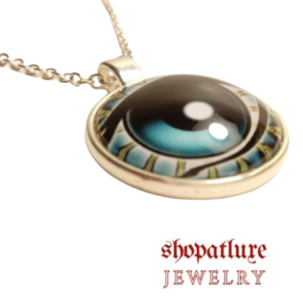 Fatima Evil Eye Glass Necklace - Picture 3 of 4